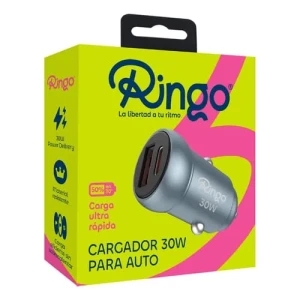 COD:RI02 CARGADOR AUTO RINGO 30W