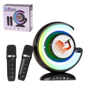 COD:T110 Parlante Karaoke YS-110 con Luces LED y 2 Micrófonos Inalámbricos